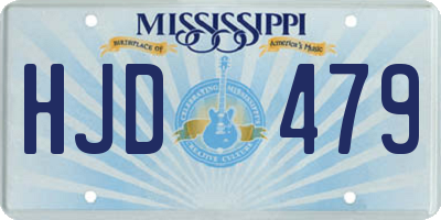 MS license plate HJD479