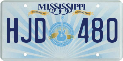 MS license plate HJD480