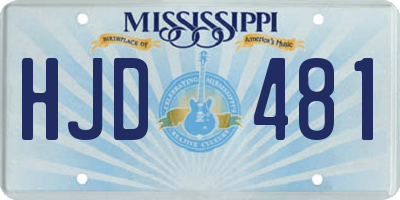 MS license plate HJD481