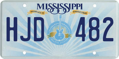 MS license plate HJD482
