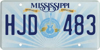 MS license plate HJD483