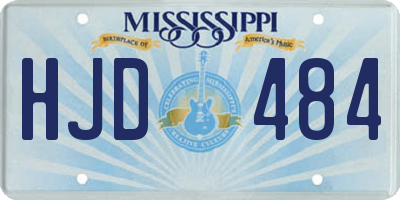 MS license plate HJD484