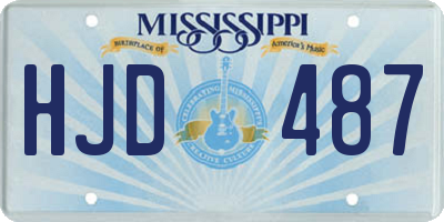 MS license plate HJD487