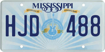 MS license plate HJD488