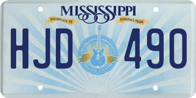 MS license plate HJD490