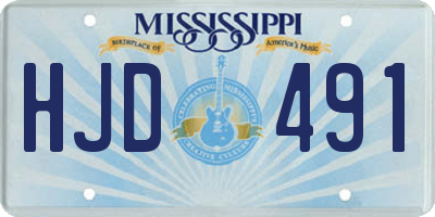 MS license plate HJD491