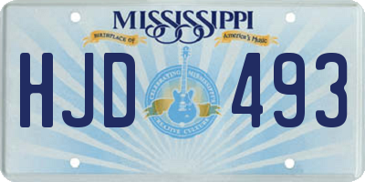 MS license plate HJD493