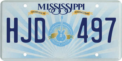 MS license plate HJD497