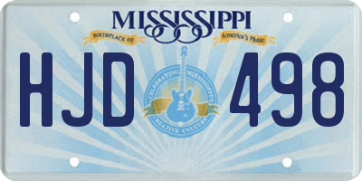 MS license plate HJD498
