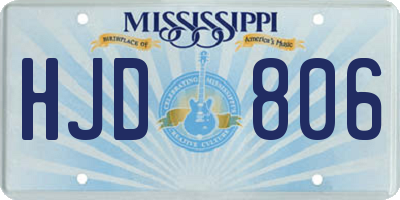 MS license plate HJD806