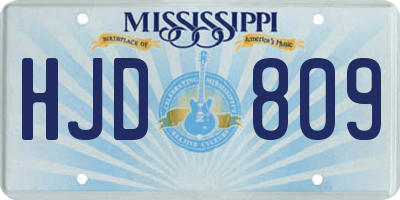 MS license plate HJD809