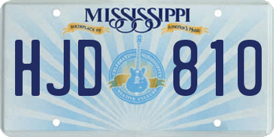 MS license plate HJD810