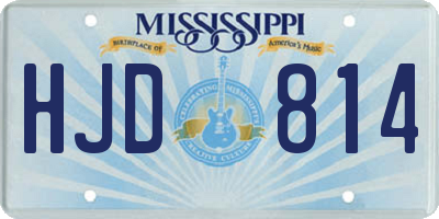 MS license plate HJD814