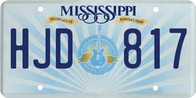 MS license plate HJD817