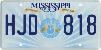 MS license plate HJD818