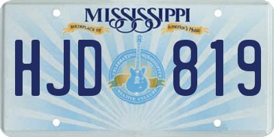 MS license plate HJD819