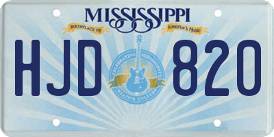 MS license plate HJD820