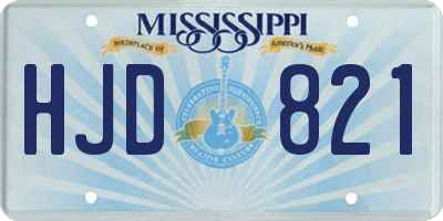 MS license plate HJD821