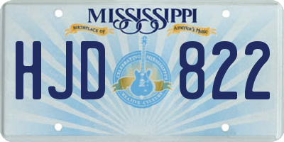 MS license plate HJD822