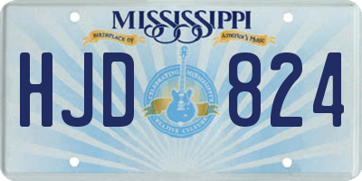 MS license plate HJD824