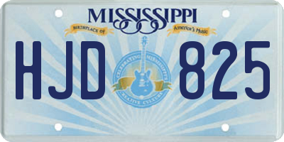 MS license plate HJD825