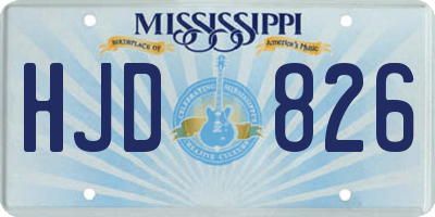 MS license plate HJD826