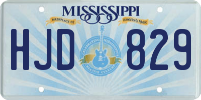 MS license plate HJD829