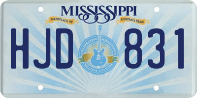 MS license plate HJD831