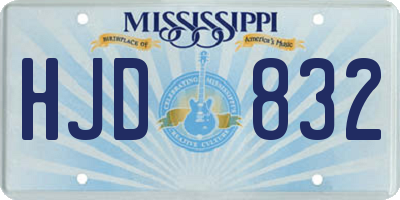 MS license plate HJD832