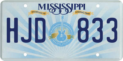 MS license plate HJD833