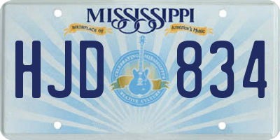 MS license plate HJD834