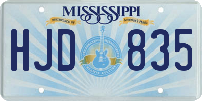 MS license plate HJD835