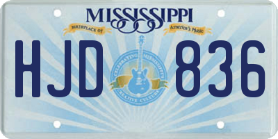 MS license plate HJD836