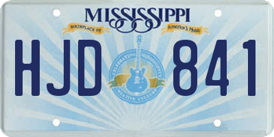MS license plate HJD841