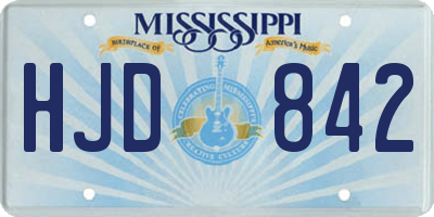 MS license plate HJD842