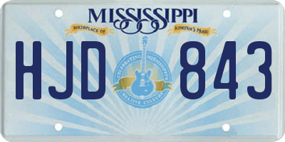 MS license plate HJD843