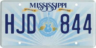 MS license plate HJD844