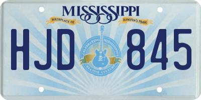 MS license plate HJD845