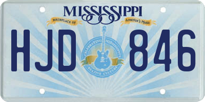 MS license plate HJD846