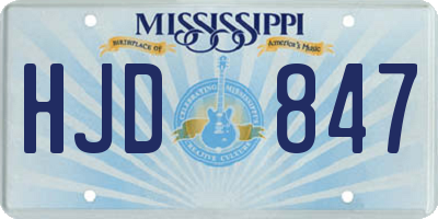 MS license plate HJD847