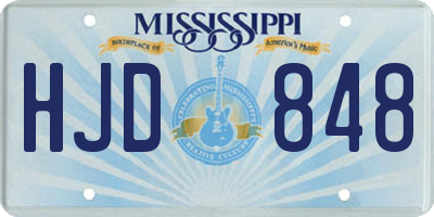 MS license plate HJD848