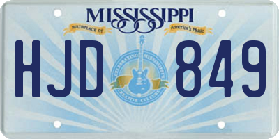 MS license plate HJD849