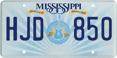 MS license plate HJD850