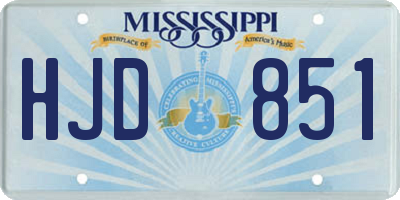 MS license plate HJD851