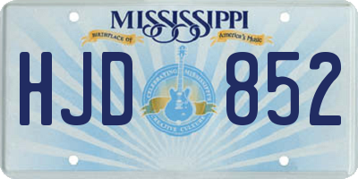 MS license plate HJD852