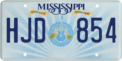 MS license plate HJD854