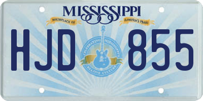 MS license plate HJD855