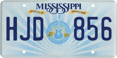 MS license plate HJD856