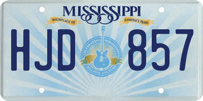 MS license plate HJD857
