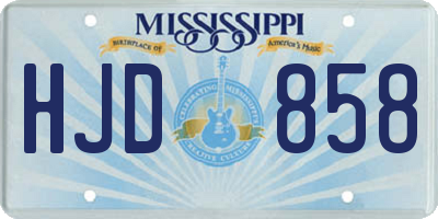 MS license plate HJD858